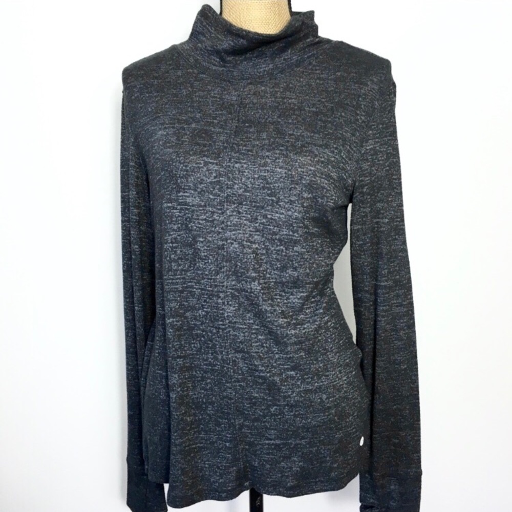 Apana Casual Athletic Mock-neckline Grey Blouse L